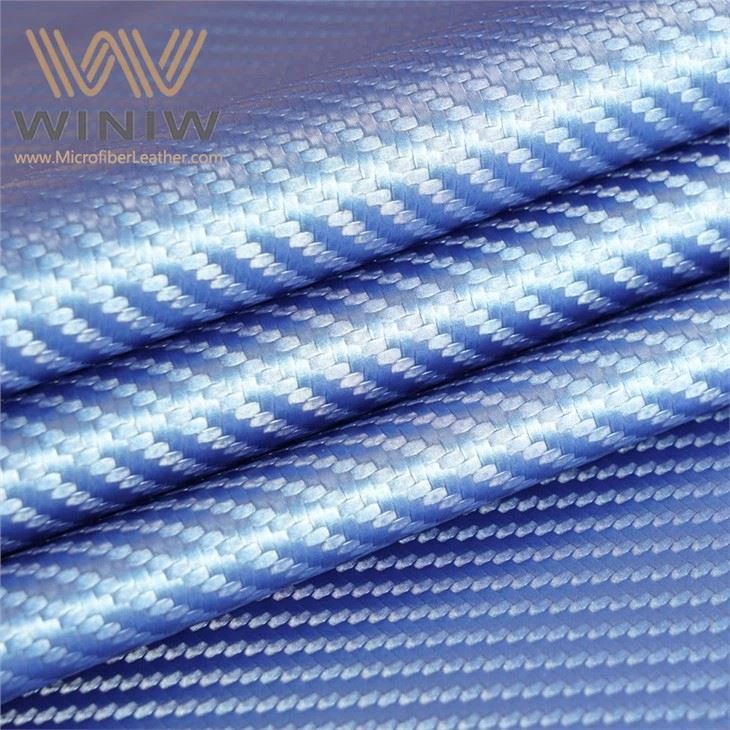 Tela de tapisseria de vinil blau de pell sense solucions per a automòbils