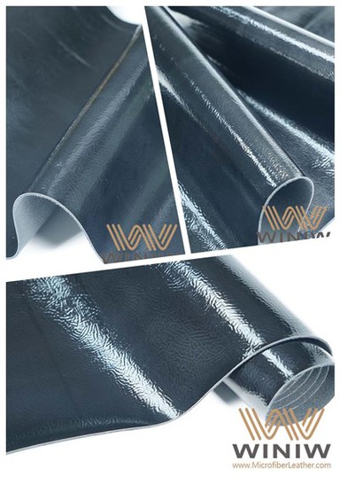 Teixit de vinil de microfibra de patent blava
